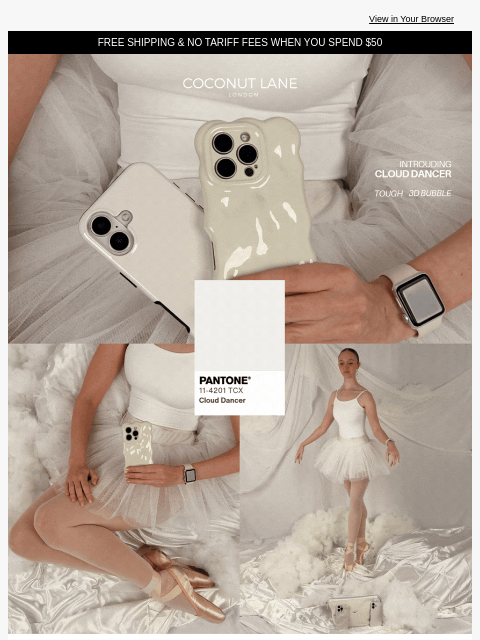 coconut-lane newsletter: Say 𝒽𝒾 to Cloud Dancer ☁️🩰