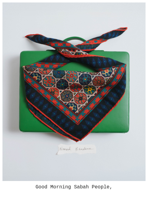 sabah newsletter: Introducing The Nomad Bandana