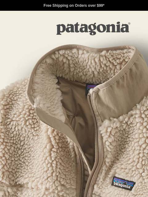 patagonia newsletter: High-pile fleece for before and after the send
