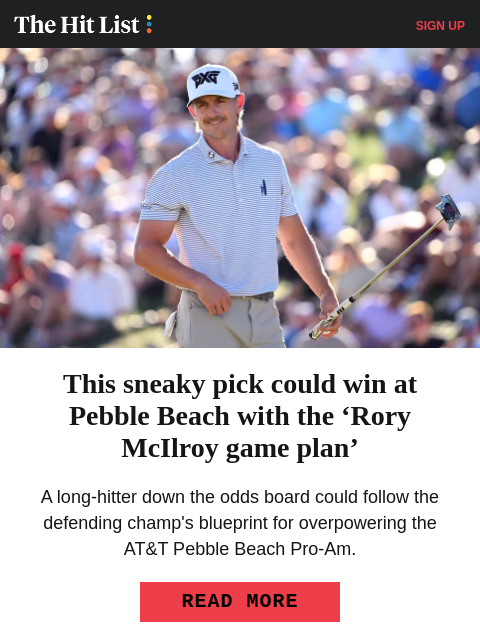 golfdigest newsletter: Our sneaky favorite Pebble Beach bet