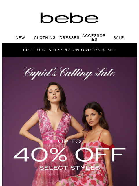 bebe newsletter: Up to 40% Off ❤️ Cupid’s Favorite New Looks