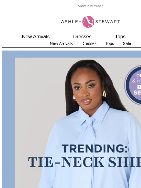 ashleystewart newsletter: TREND ALERT 🚨 Tie-neck shirts are taking OVER