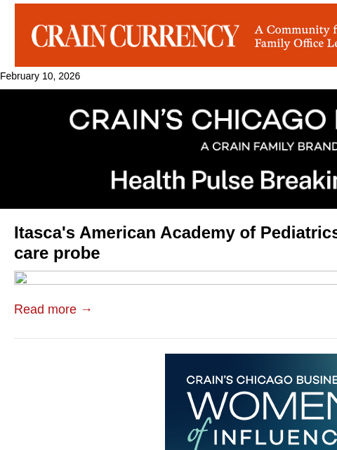 crainalerts newsletter: FTC launches AAP transgender care probe