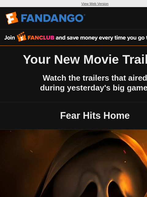 fandango newsletter: Your New Movie Trailers 🏈
