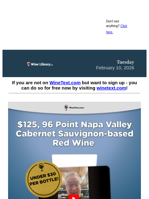 winelibrary newsletter: The Napa Deal of a Lifetime. 96 pt, $125 Napa Cab ...