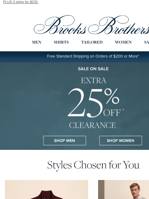 brooksbrothers newsletter: STARTS TODAY: an EXTRA 25% off sale