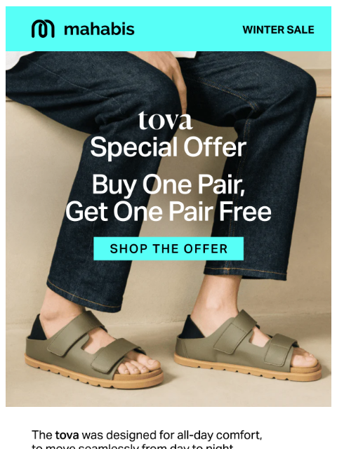 mahabis newsletter: Special offer: tova sandals