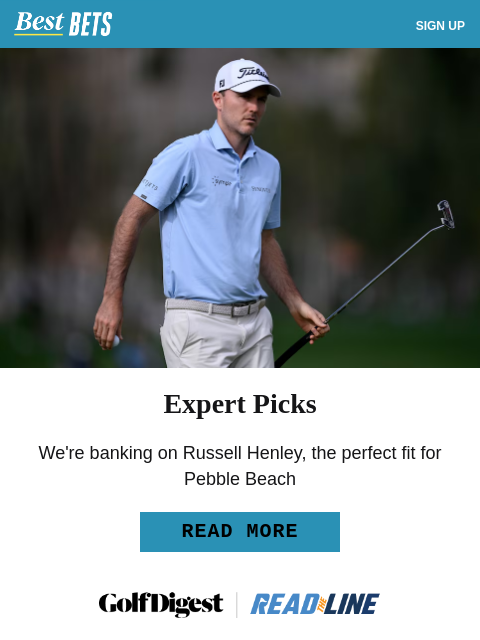 golfdigest newsletter: Our experts' picks for the AT&T Pebble Beach