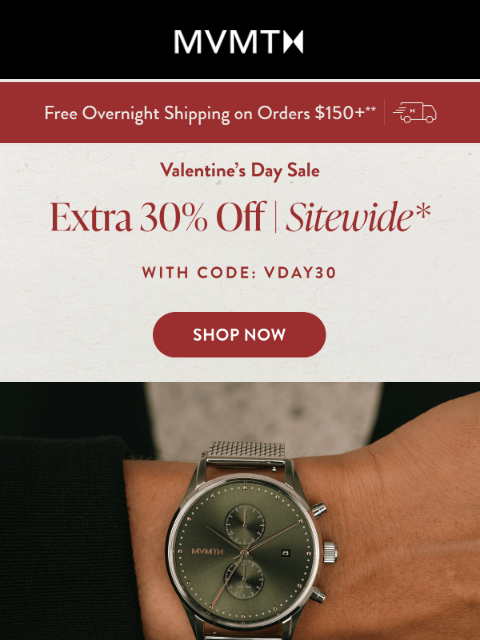 mvmt newsletter: Extra 30% off is waiting for you