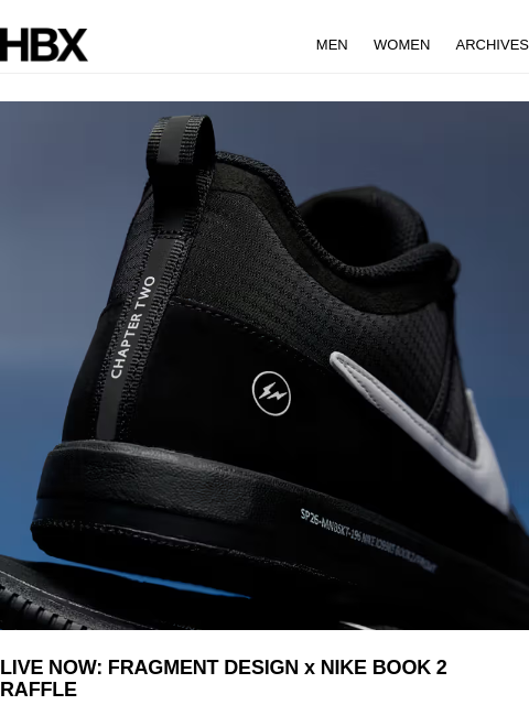 hbx newsletter: LIVE NOW: FRAGMENT DESIGN x NIKE BOOK 2 RAFFLE