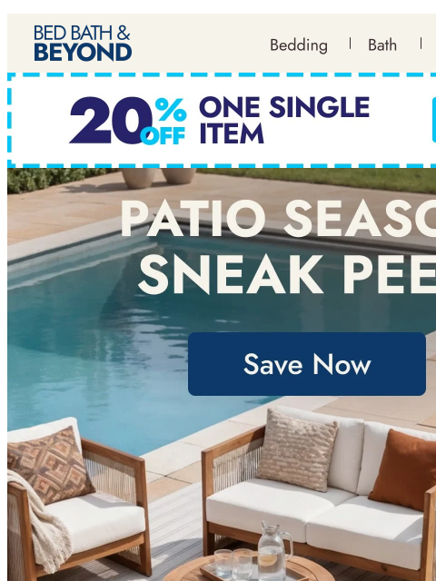 bedbathandbeyond newsletter: Get ahead on patio season