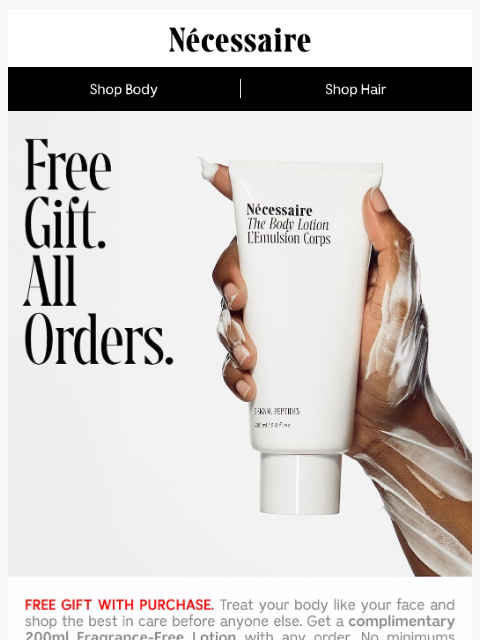 necessaire newsletter: Free Body Lotion