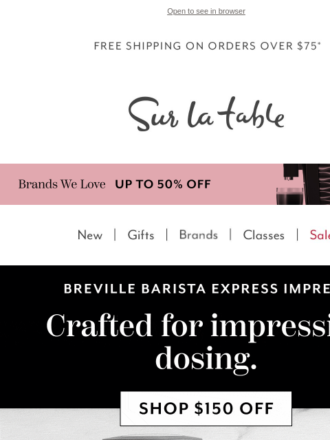 surlatable newsletter: Brew like a barista with Breville.