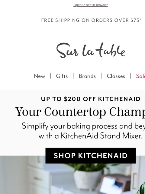 surlatable newsletter: Spring Baking Starts with KitchenAid® Savings