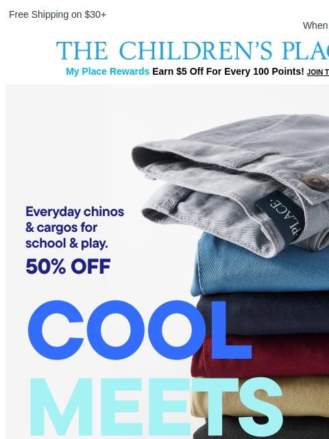 childrensplace newsletter: Need Now: Chinos & Cargos Are In ⭐️