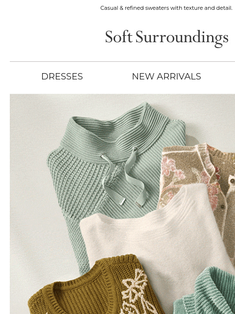softsurroundings newsletter: Sweaters for Right Now