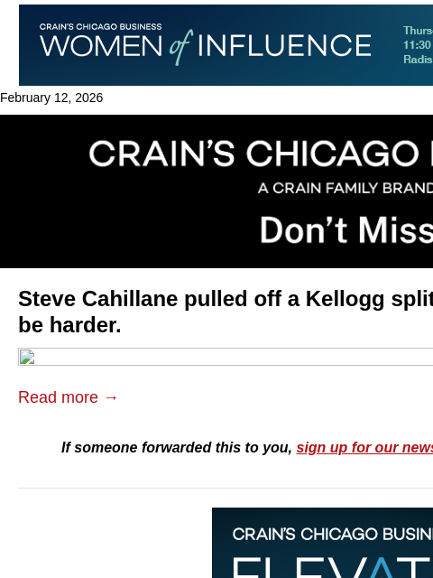 crainalerts newsletter: The gamble behind Kraft Heinz's breakup pause