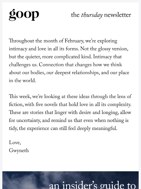 goop newsletter: the Thursday newsletter