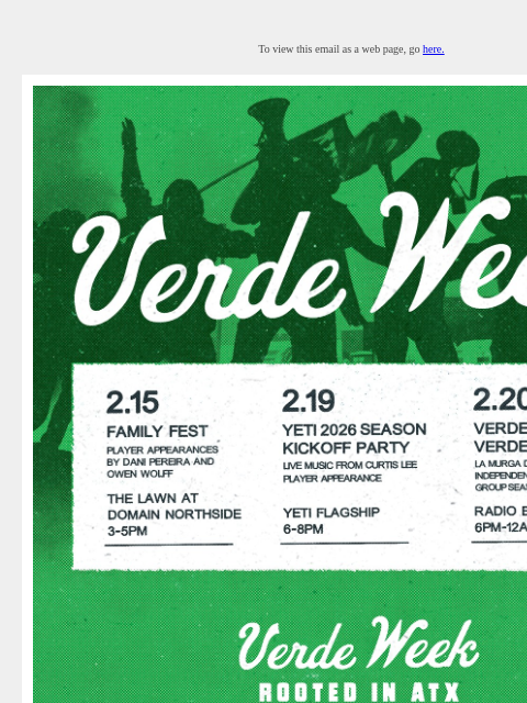 austinfc newsletter: Join us for VERDE Week!
