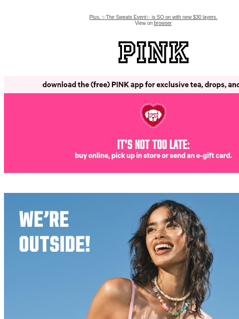 vspink newsletter: Spring Rule: Cute ‘Fits Only 💐✋