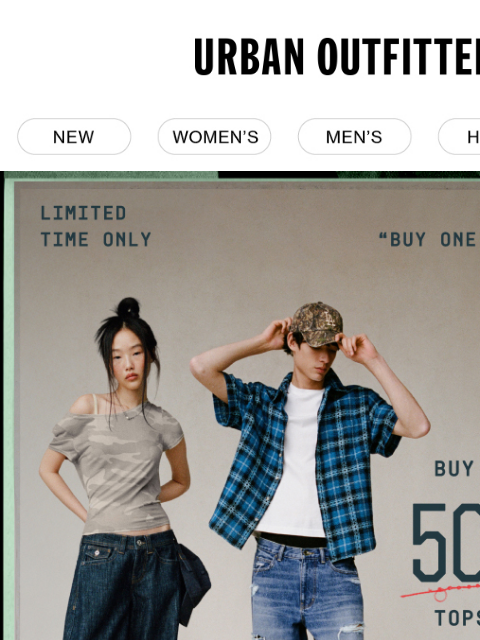 urbanoutfitters newsletter: Buy One, Get One 50% OFF BDG Tops & Jeans