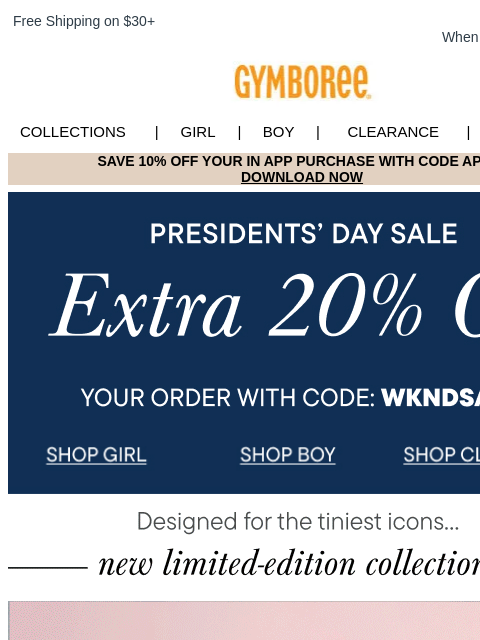 gymboree newsletter: Extra 20% OFF Your Order (Including Easter Looks!)...