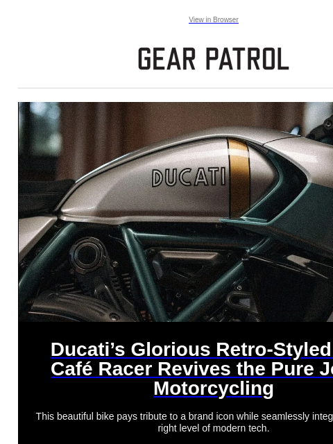gearpatrol newsletter: Ducati's New Retro Café Racer Brings the Fun Back ...