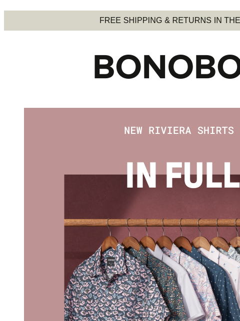 That business with the groundhog is old news. Web Version FREE SHIPPING & RETURNS IN THE US New Riviera Shirts in Full Bloom These Rivieras are the next best thing while we wait for spring flowers.