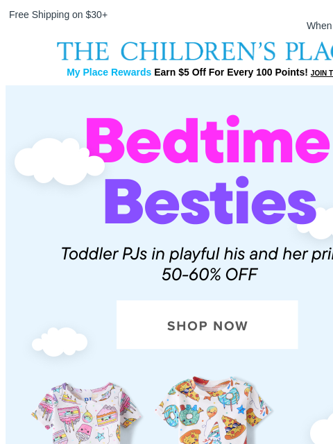 childrensplace newsletter: Spring PJ Picks Just for Toddlers 🥳