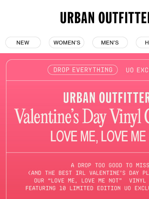 urbanoutfitters newsletter: Exclusive vinyl for Valentine's Day 🩷