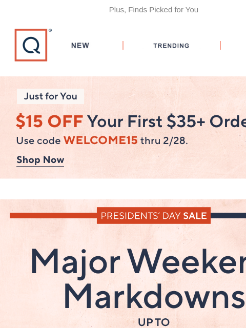 qvcemail newsletter: Take a Second Scroll with $15 Off