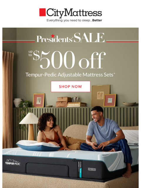 citymattress newsletter: Tempur-Pedic Presidents' Sale