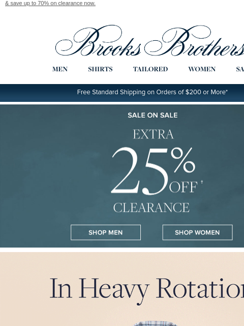 brooksbrothers newsletter: Extra 25% off Flannel & Friday sport shirts