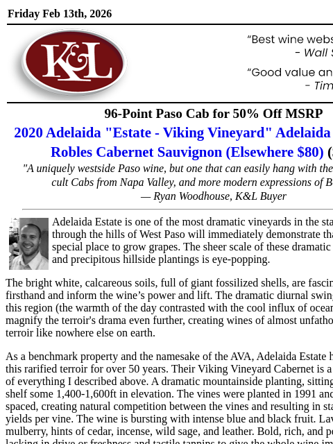 klwines newsletter: 96-point Insider's Steal: Don’t Miss This Esteemed...