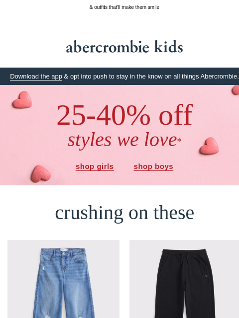 abercrombie newsletter: fall in love with 25-40% OFF