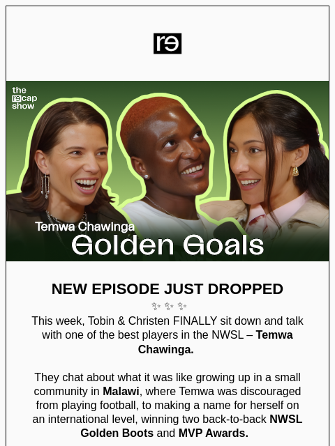 re-website newsletter: Temwa Chawinga: back-to-back NWSL MVP  ✨⚽️