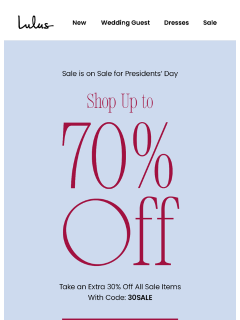 lulus newsletter: ⚡Up to 70% Off Sale Items Starts Now⚡