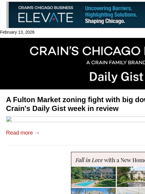 crainalerts newsletter: A Fulton Market zoning fight with big downtown imp...