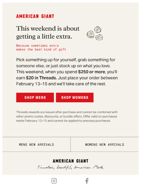 american-giant newsletter: Something for You, Something for Them