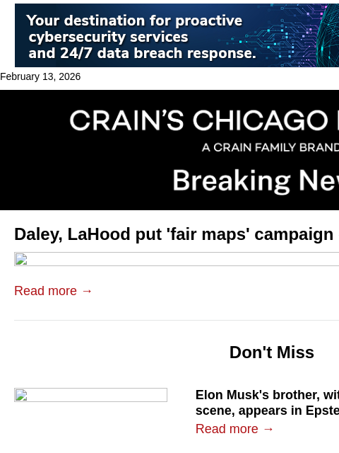 crainalerts newsletter: "Fair maps' push suspended