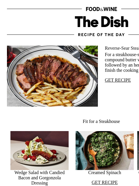 foodandwine newsletter: Reverse-Sear Steak