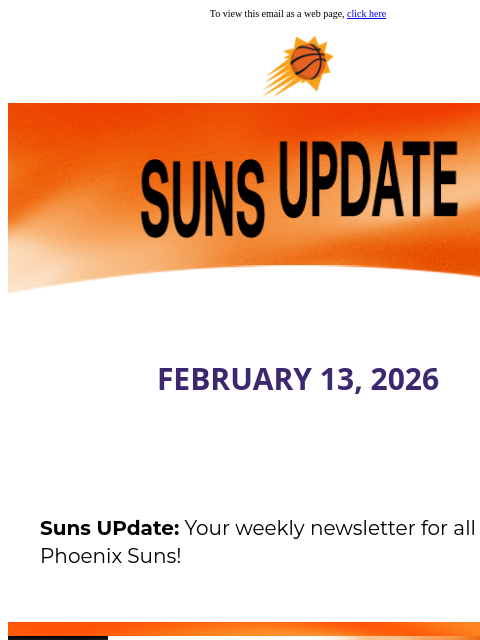 suns newsletter: Suns UPdate: Suns Head to 2026 All-Star!