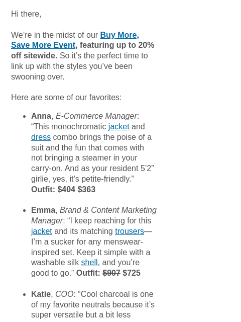 mmlafleur newsletter: Up to 20% off: 5 looks our team’s crushing on.