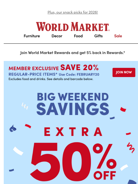 emailworldmarket newsletter: Let’s see what’s 50% off  👀🫣🤗