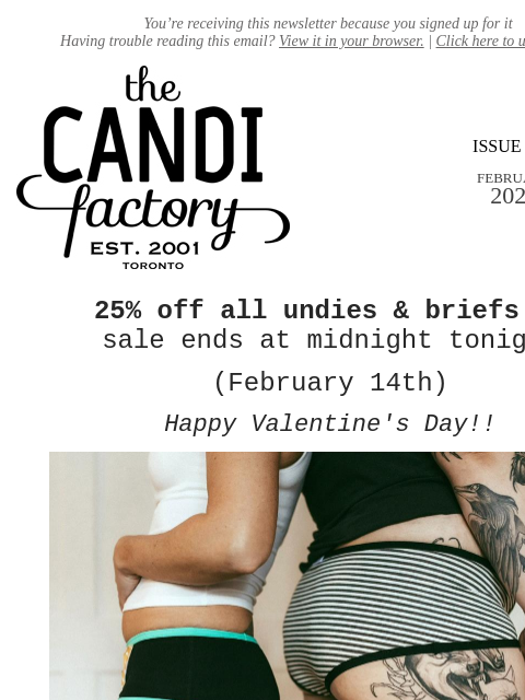 createsend7 newsletter: Last chance for 25% off undies & briefs 🩷