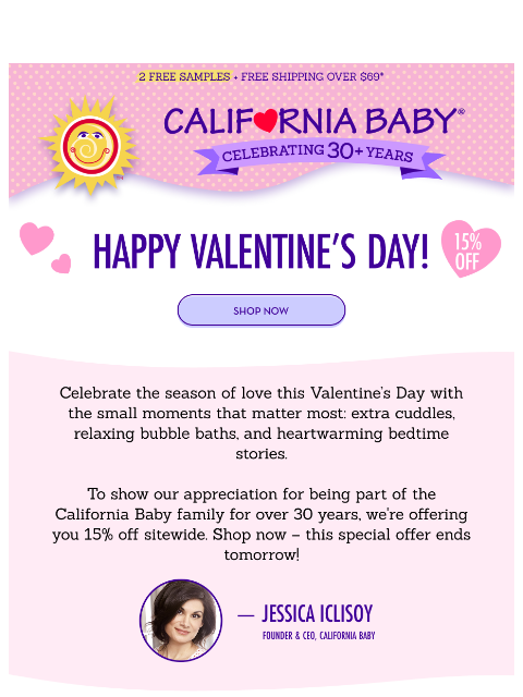 californiababy newsletter: ♥️ Valentine’s Day Flash Sale ♥️