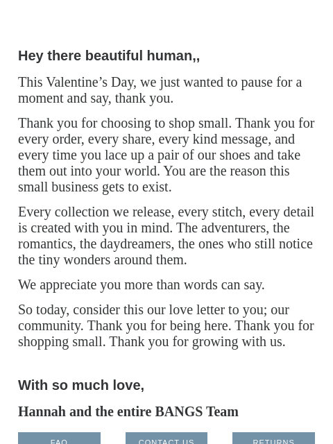 bangsshoes newsletter: A Little Love Letter