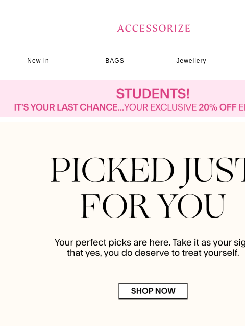 accessorize newsletter: Open for your picks 💕