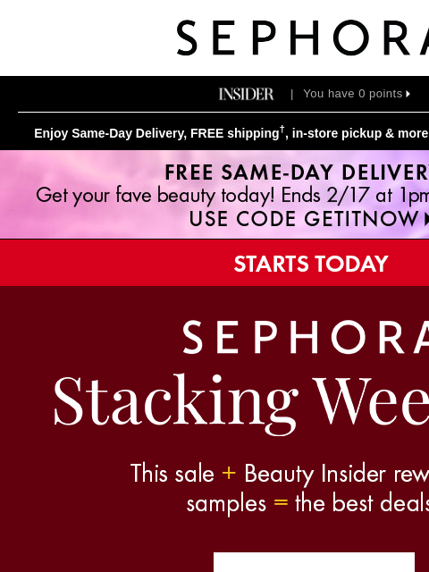 sephora newsletter: 500 bonus points with $75 min. spend, up to 50% of...