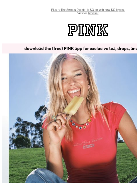 vspink newsletter: Spring Called for $30 Tees 🌸🌼